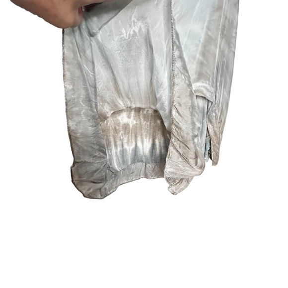 Unbranded Italian Silk Blend Sleeveless Langenlook Tie Dye Taupe/Blue Top Sz M - Picture 10 of 12